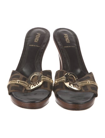 Fendi Zucca FF Logo Printed Slides