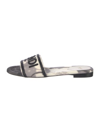 Fendi Canvas Graphic Print Slides
