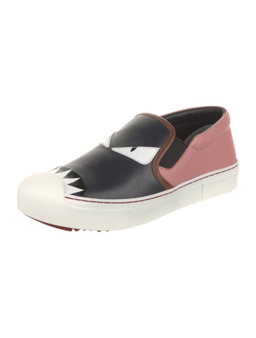 Fendi Monsters Motif Leather Sneakers