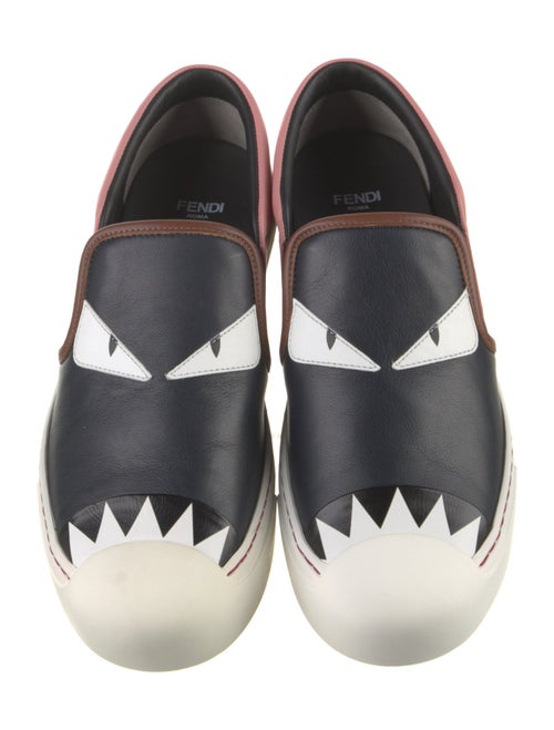 Fendi Monsters Motif Leather Sneakers