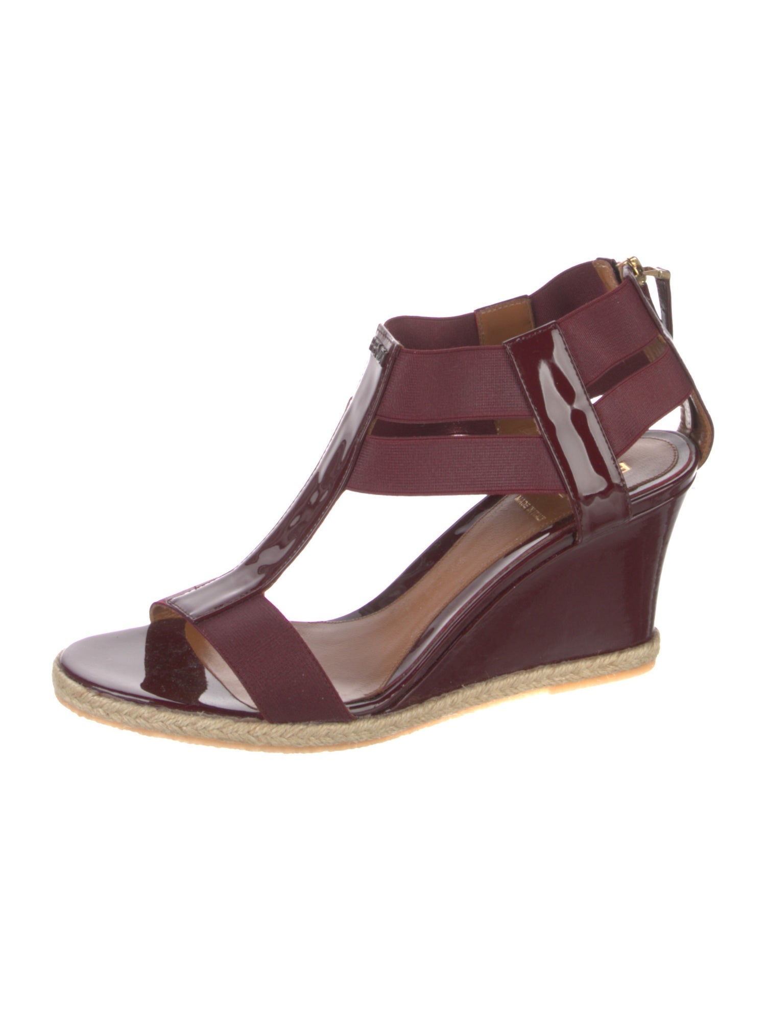 Fendi Patent Leather T-Strap Sandals