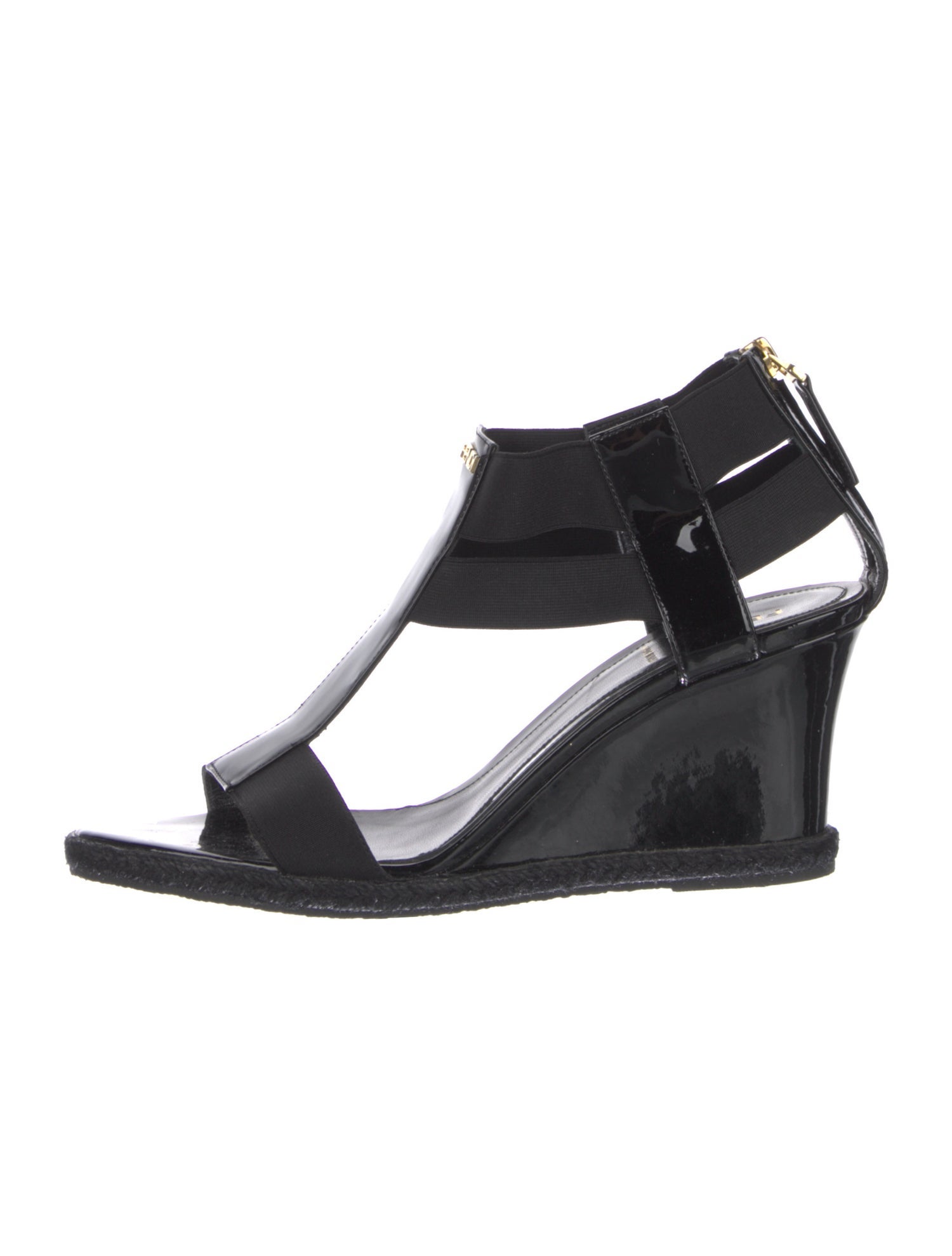 Fendi Patent Leather T-Strap Sandals