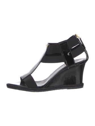 Fendi Patent Leather T-Strap Sandals