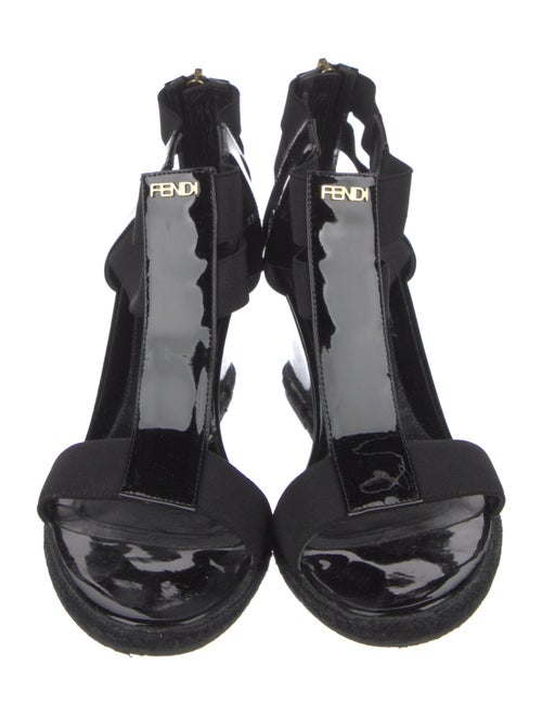 Fendi Patent Leather T-Strap Sandals