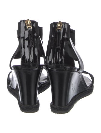 Fendi Patent Leather T-Strap Sandals