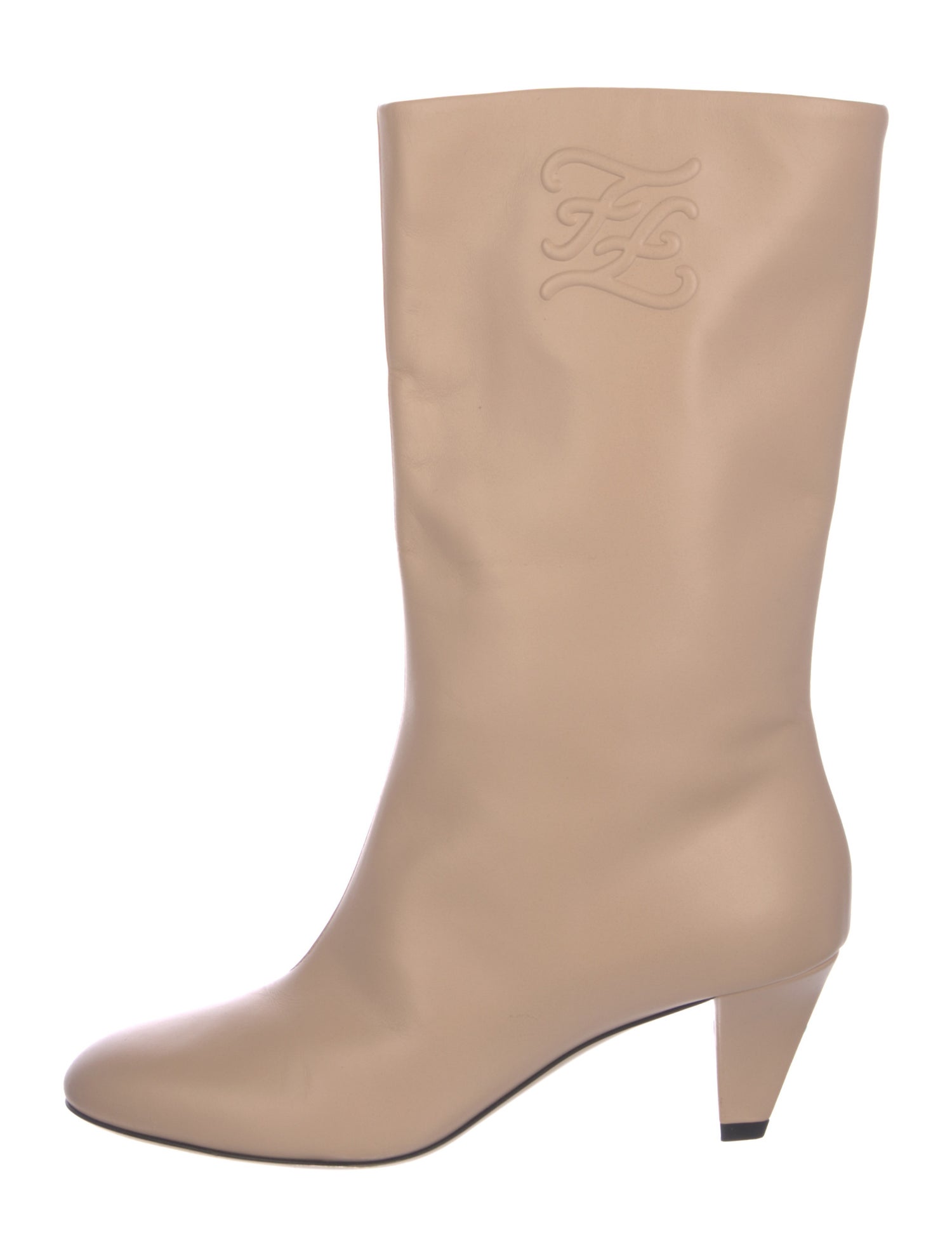 Fendi Karligraphy Accent Leather Boots