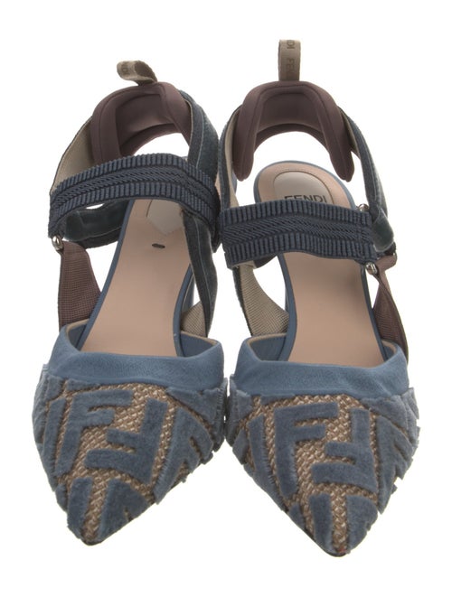Fendi Zucca FF Logo Mesh Slingback Pumps