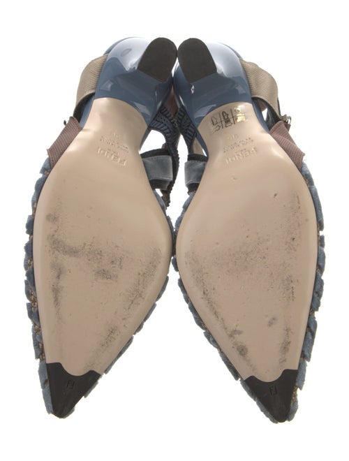 Fendi Zucca FF Logo Mesh Slingback Pumps