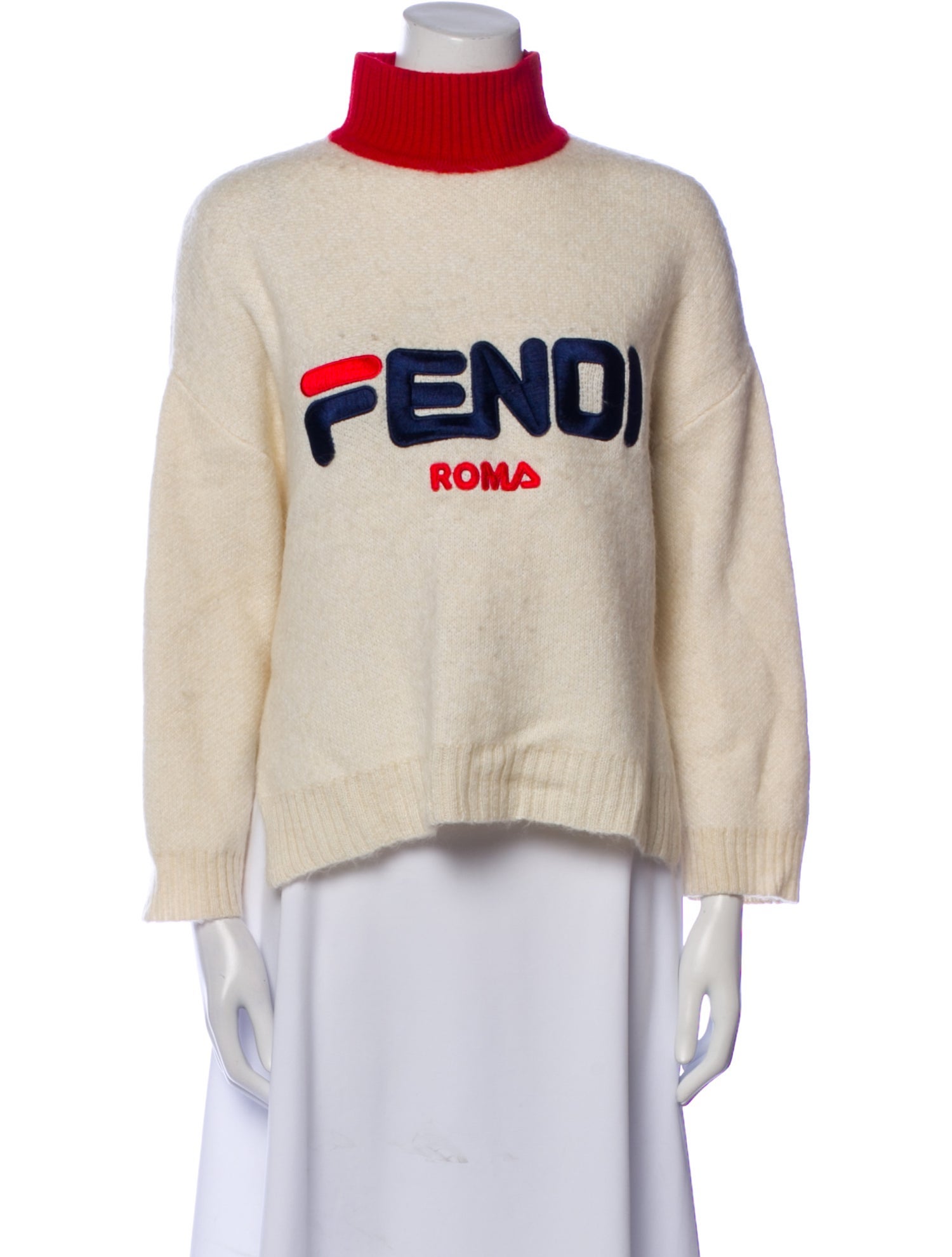 Fendi Graphic Print Turtleneck Sweater