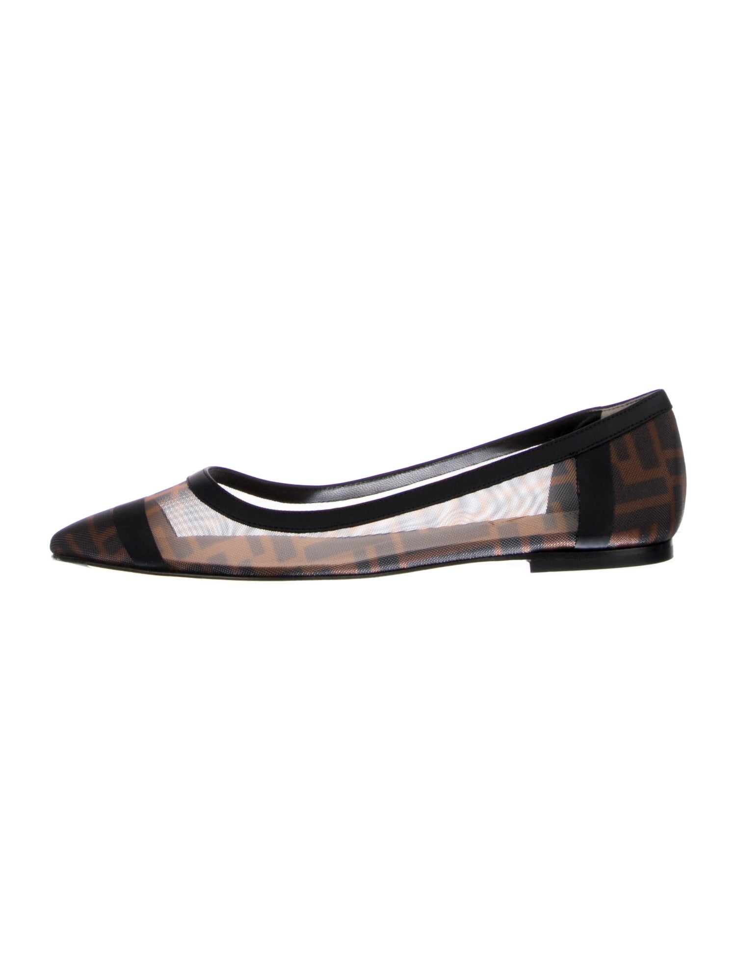 Fendi Zucca FF Logo Mesh Ballet Flats