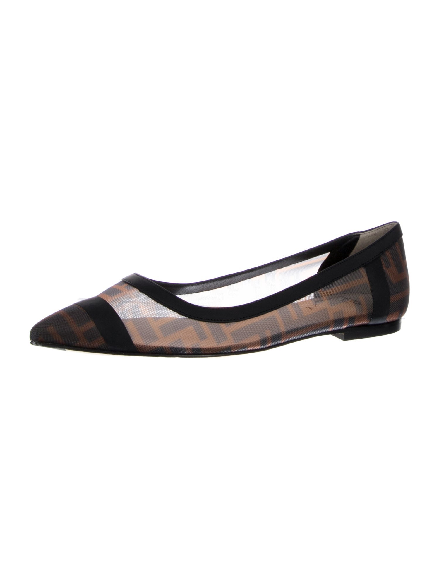 Fendi Zucca FF Logo Mesh Ballet Flats