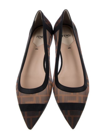 Fendi Zucca FF Logo Mesh Ballet Flats