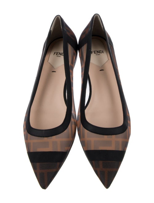 Fendi Zucca FF Logo Mesh Ballet Flats