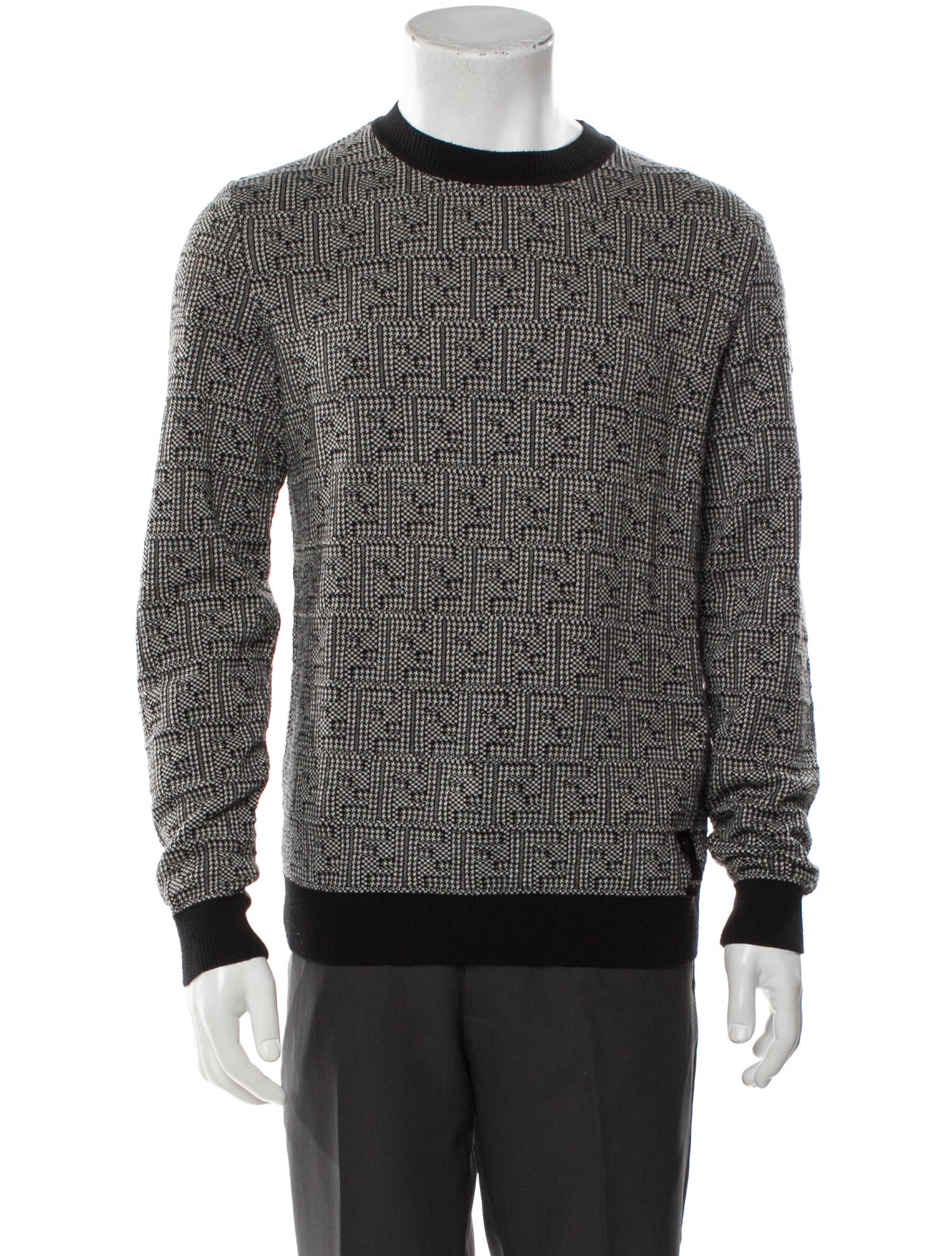 Fendi Zucca FF Logo Virgin Wool Pullover