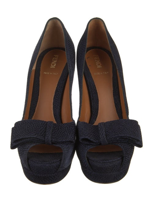 Fendi Suede Bow Accents Pumps