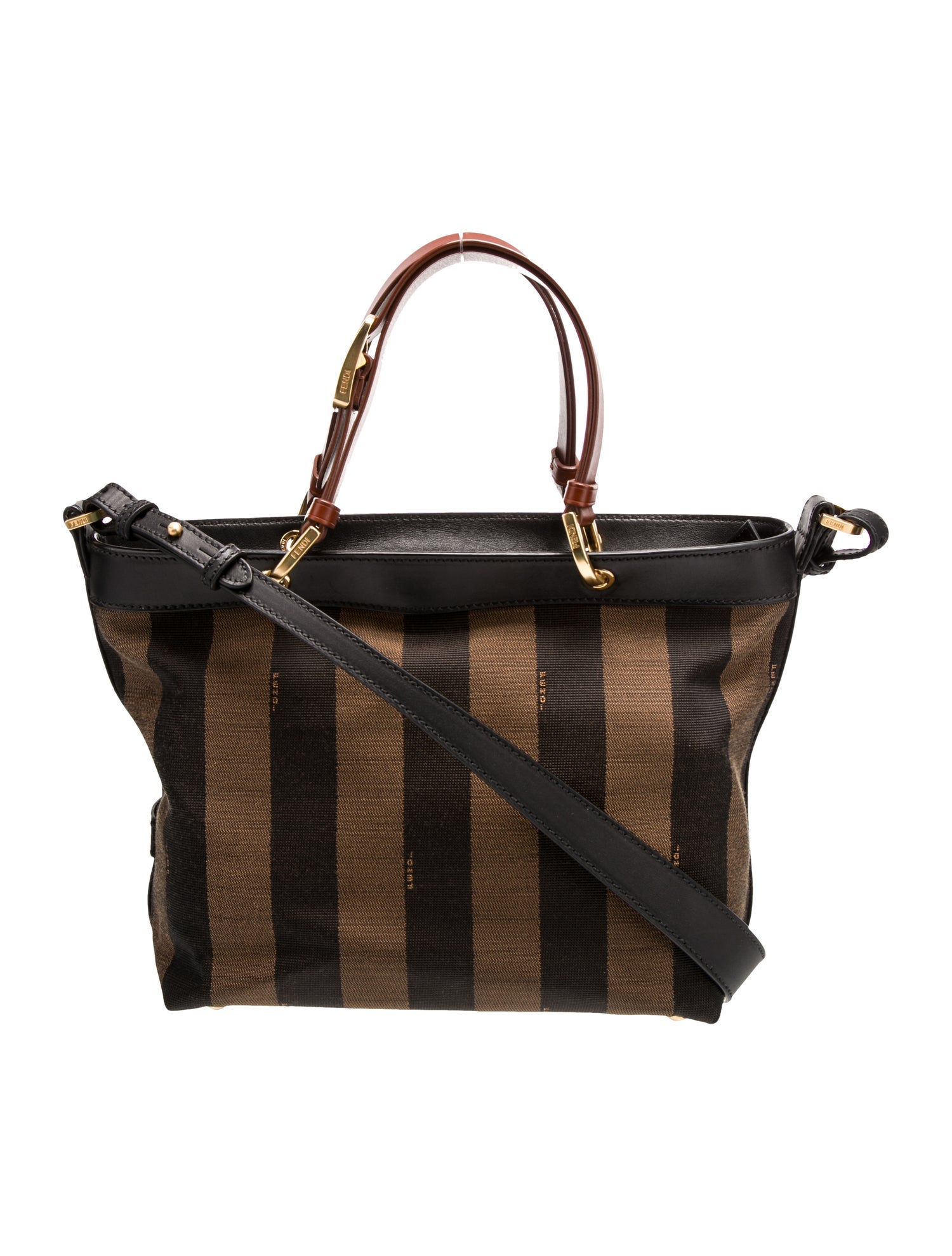 Fendi Pequin Canvas Tote Small Vintage