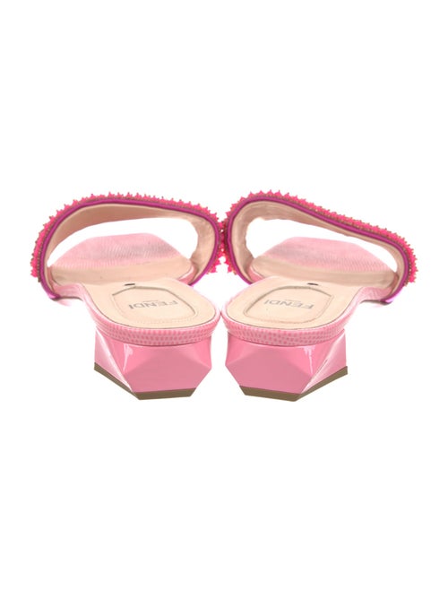 Fendi Lizard Beaded Accents Slides