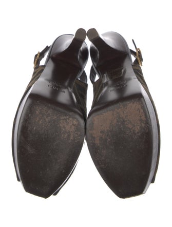 Fendi Zucca FF Logo Printed Slingback Pumps