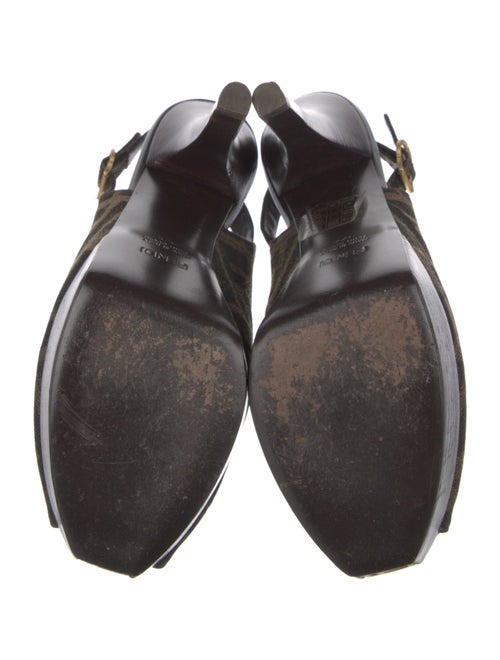 Fendi Zucca FF Logo Printed Slingback Pumps