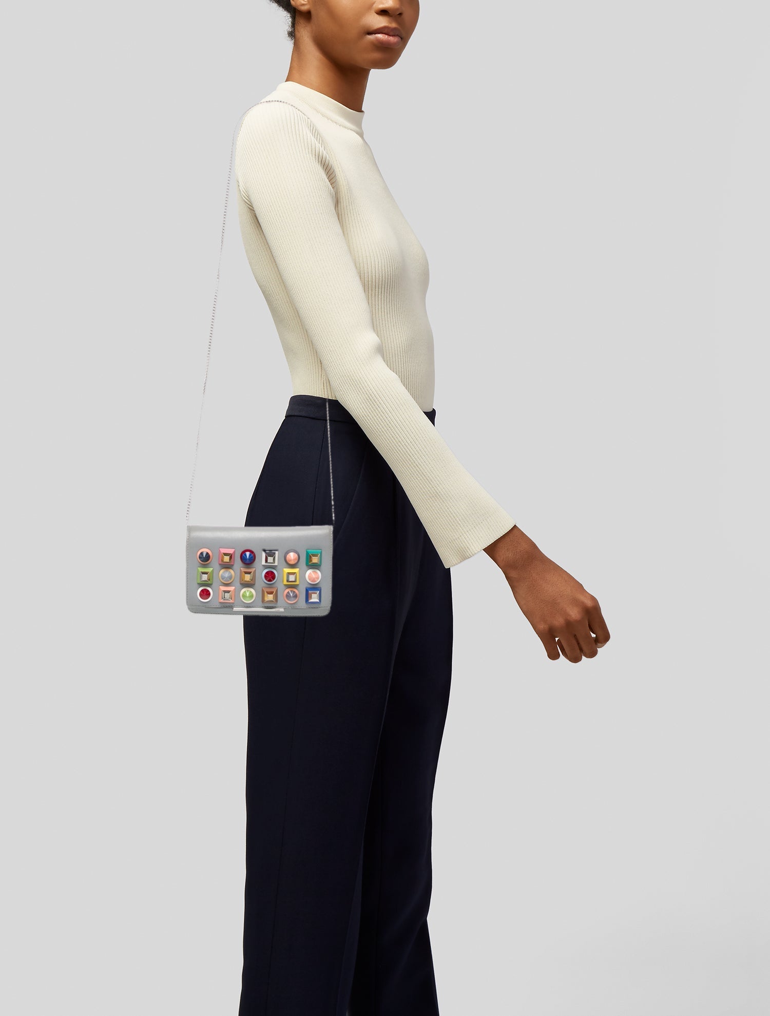 Fendi Rainbow Studs Wallet on Chain