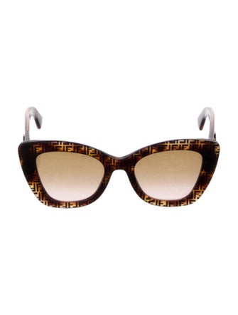 Fendi Zucca FF Logo Cat-Eye Sunglasses