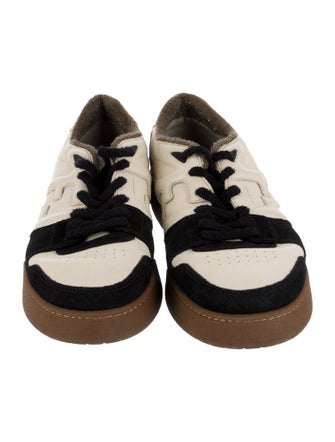 Fendi Leather Colorblock Pattern Sneakers