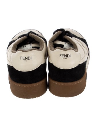 Fendi Leather Colorblock Pattern Sneakers