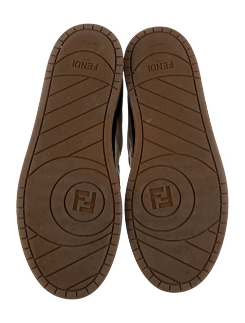 Fendi Leather Colorblock Pattern Sneakers