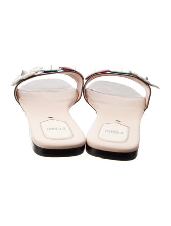 Fendi Leather Studded Accents Slides
