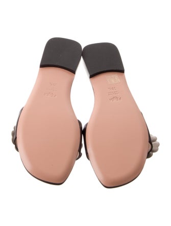 Fendi Leather Studded Accents Slides