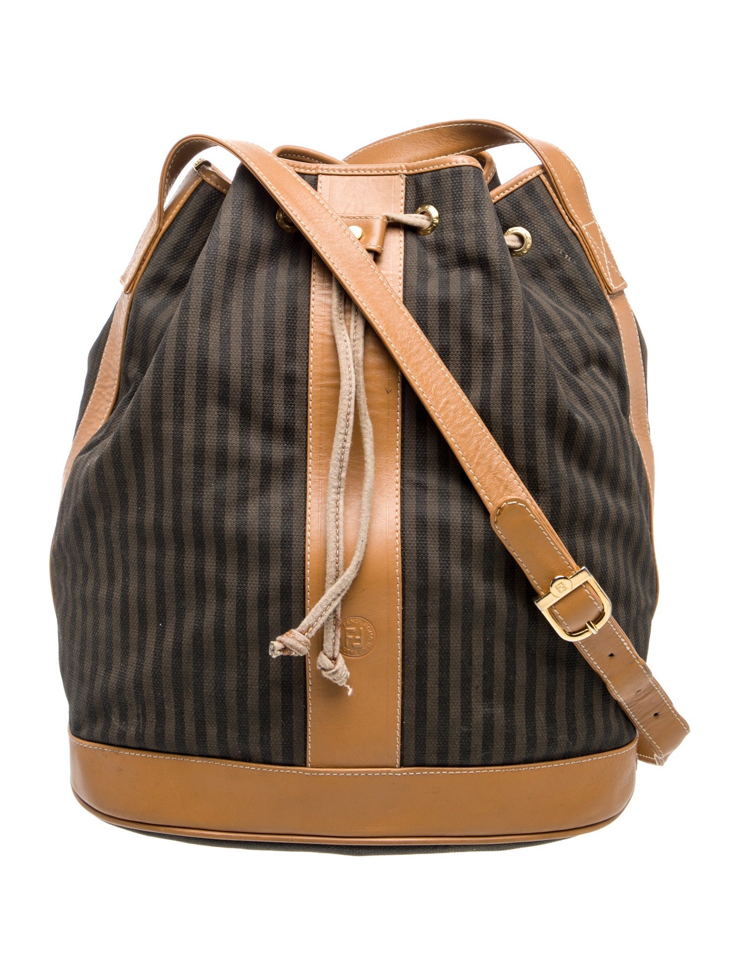 Fendi Pequin Bucket Bag Vintage