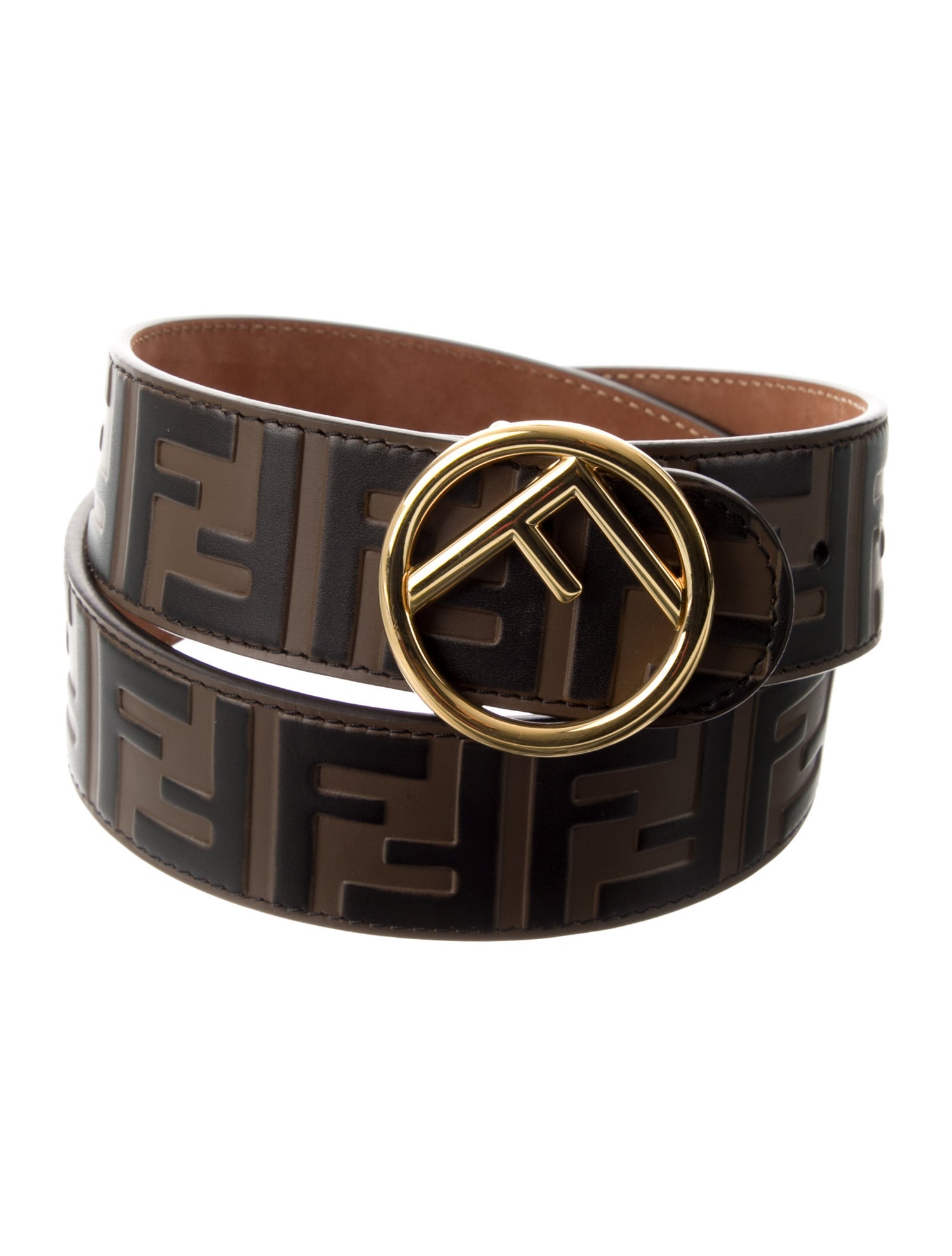 Fendi Zucca FF Logo Leather Belt