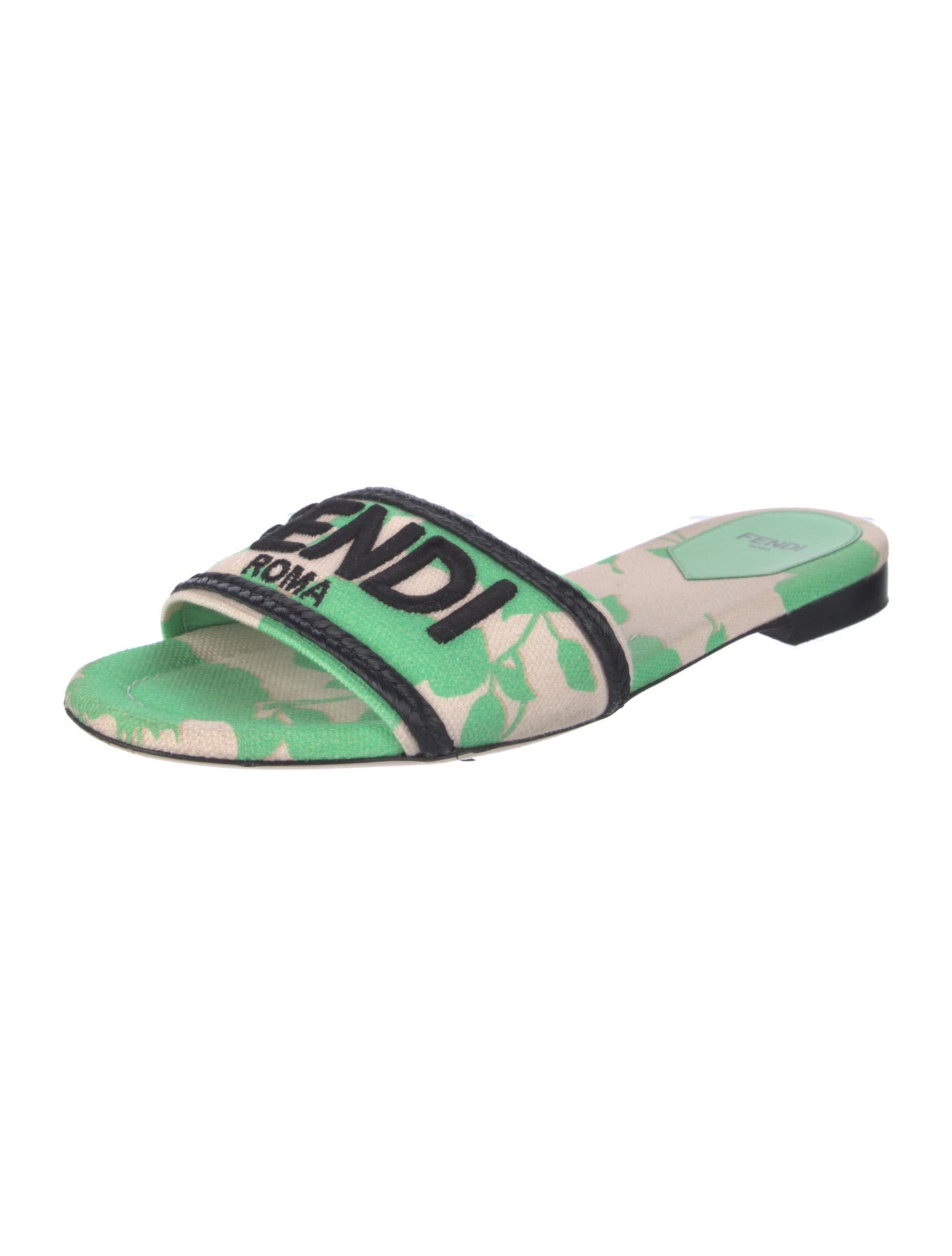Fendi Canvas Animal Print Slides