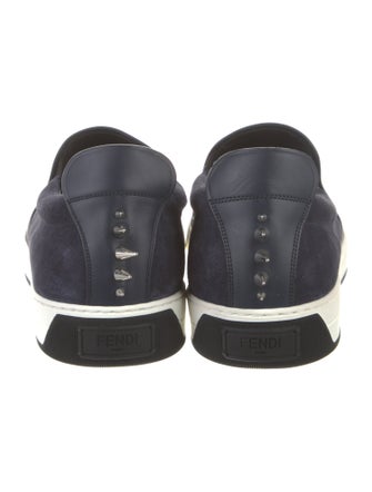 Fendi Monsters Motif Suede Sneakers