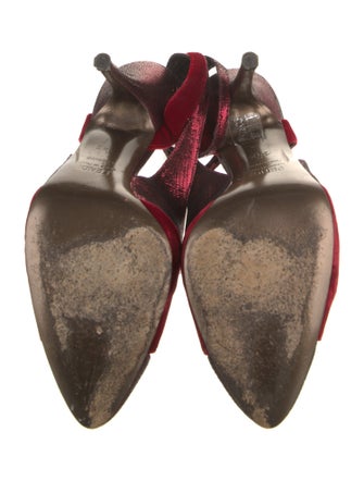 Fendi Suede Cutout Accent Slingback Pumps