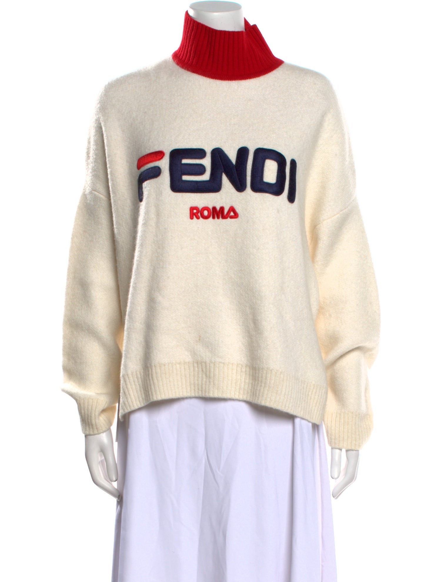 Fendi Graphic Print Turtleneck Sweater