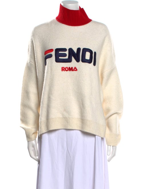 Fendi Graphic Print Turtleneck Sweater
