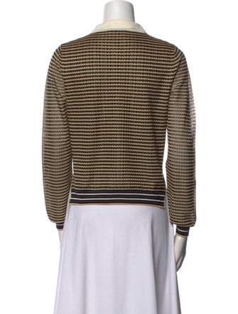 Fendi Striped V-Neck Crop Top