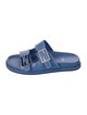 Fendi Zucca FF Logo Leather Slides