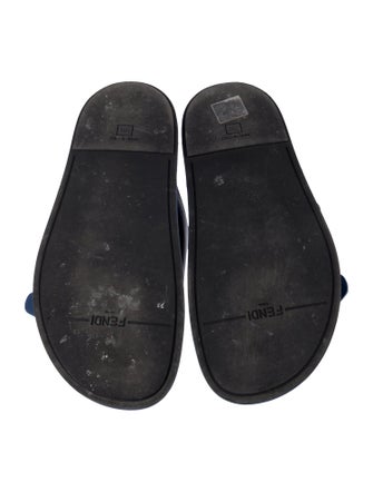 Fendi Zucca FF Logo Leather Slides