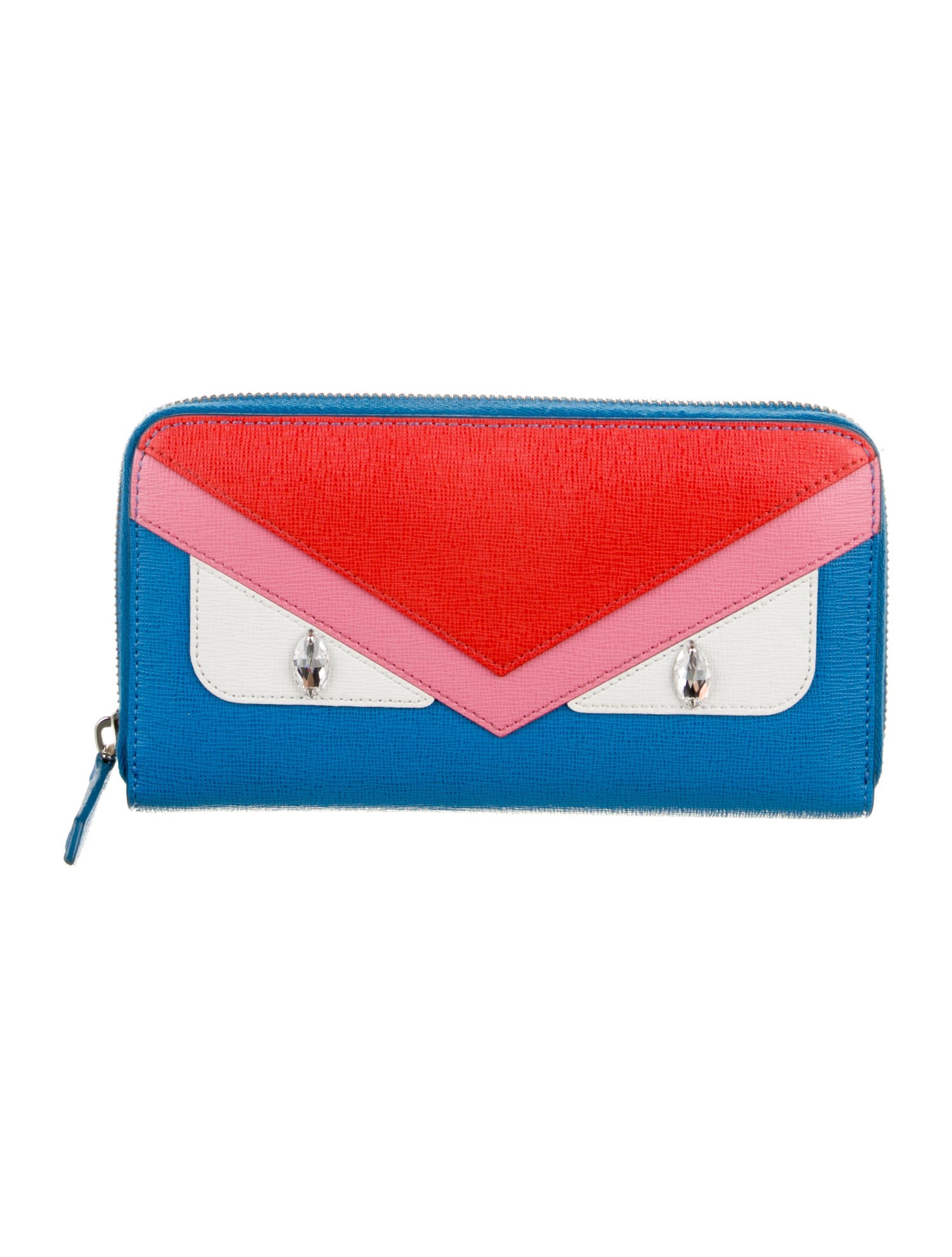 Fendi Monsters Motif Leather Continental Wallet