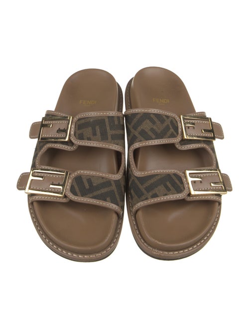Fendi Zucca FF Logo Canvas Slides