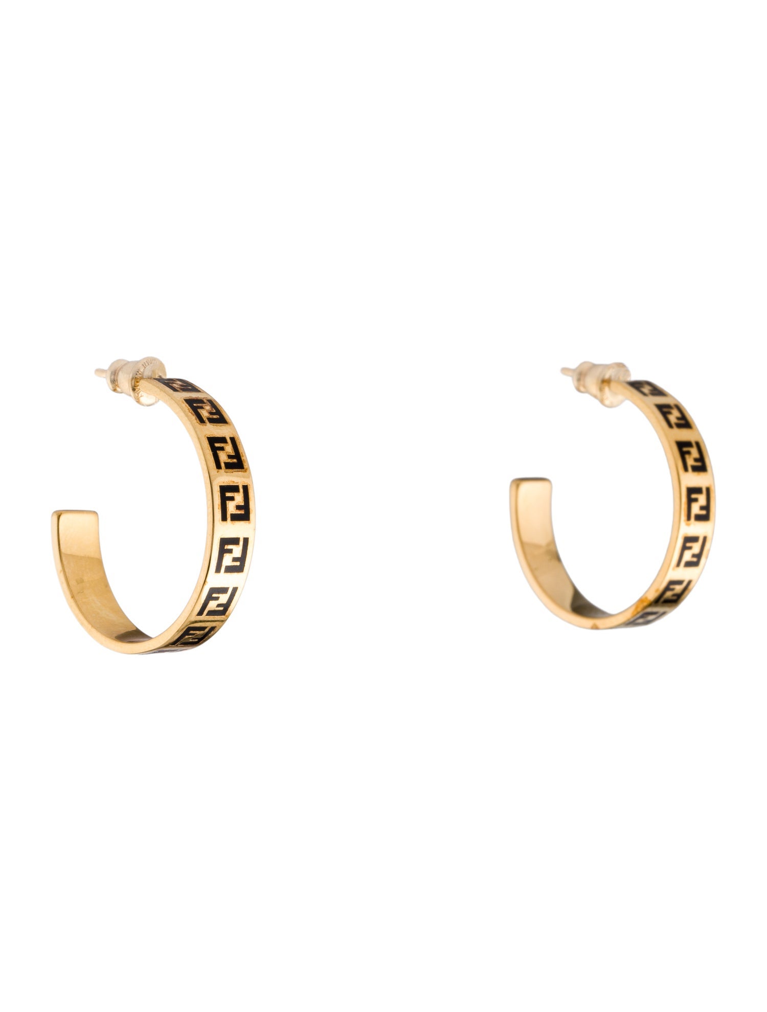 Fendi Enamel Forever Fendi Hoop Earrings