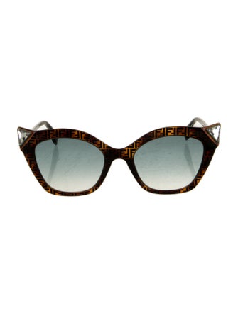 Fendi Zucca FF Logo Cat-Eye Sunglasses