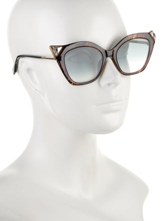 Fendi Zucca FF Logo Cat-Eye Sunglasses