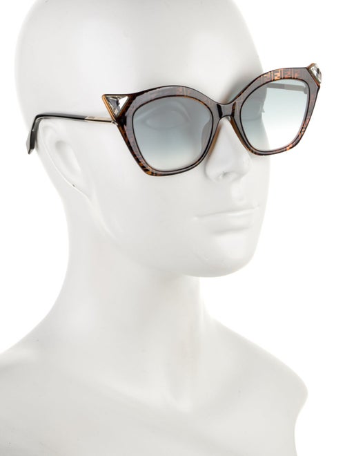Fendi Zucca FF Logo Cat-Eye Sunglasses