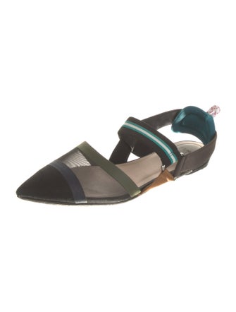 Fendi Zucca FF Logo Mesh Slingback Flats