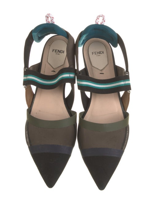 Fendi Zucca FF Logo Mesh Slingback Flats