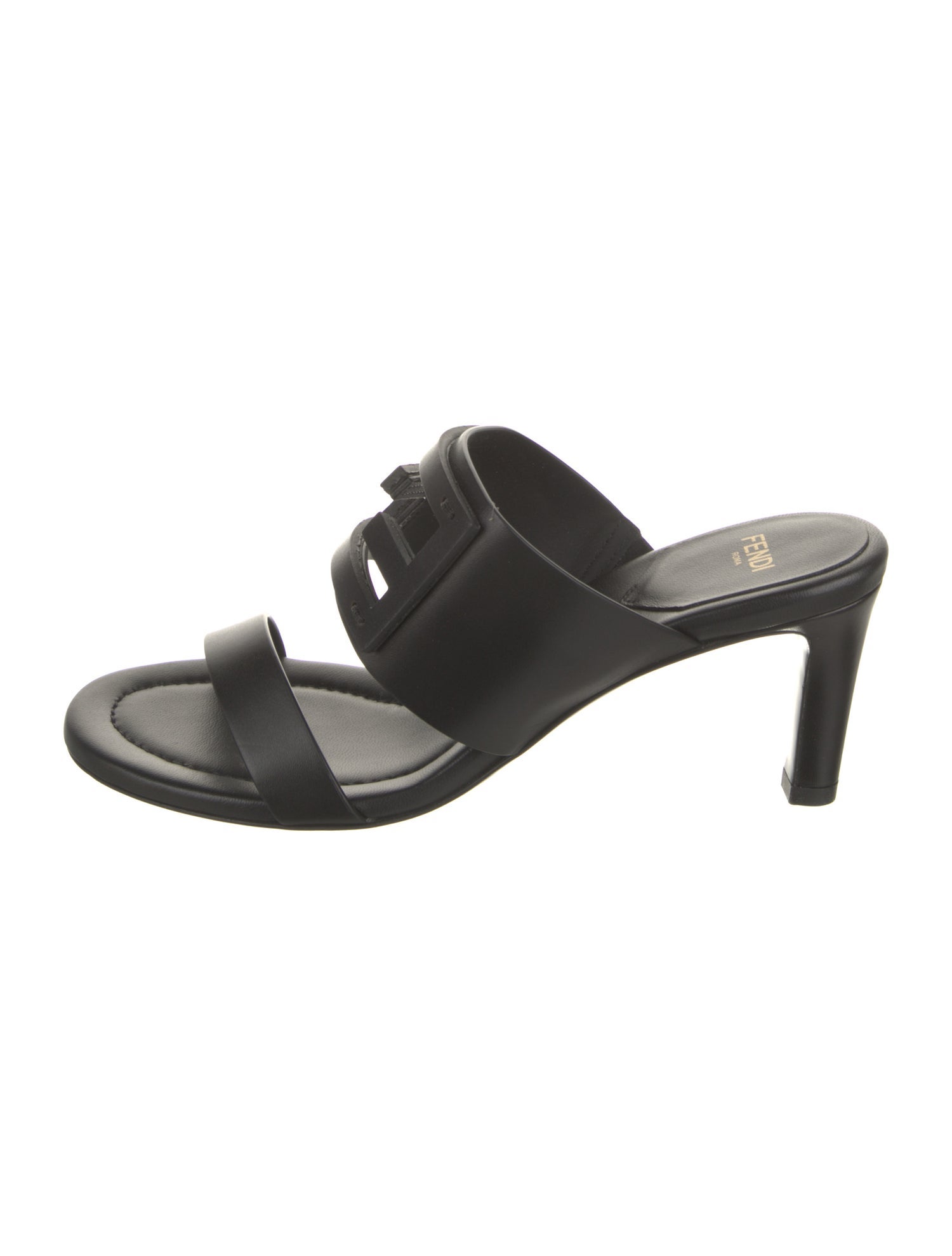 Fendi Zucca FF Logo Leather Slides w/ Tags