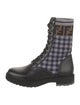 Fendi Zucca FF Logo Leather Combat Boots